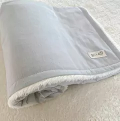 Manta con corderito - Gris