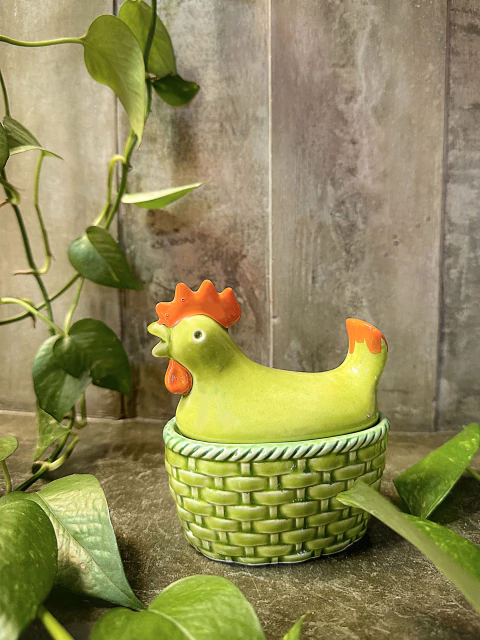 Açucareiro vintage Galinha em porcelana - comprar online