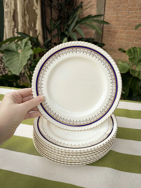 Prato raso em porcelana inglesa - Johnson Bros 10 avulsos - comprar online