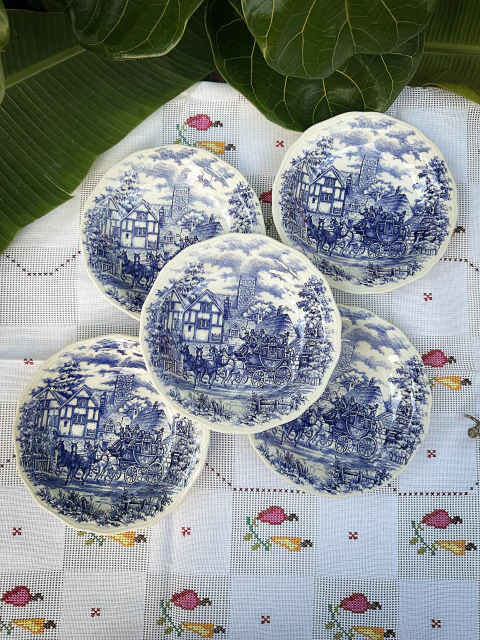 Conjunto com 5 pratos fundos oxford