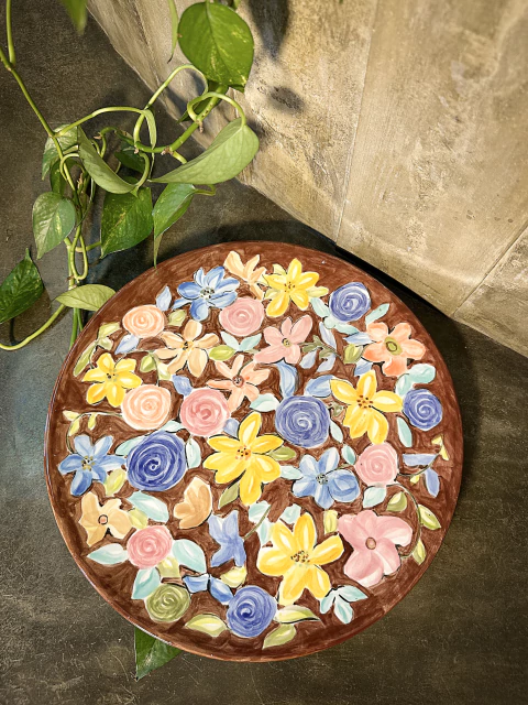 Prato decorativo flores - comprar online