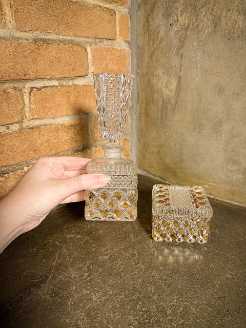 conjunto perfumeira e caixinha de cristal - comprar online