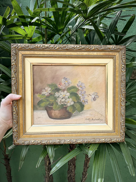 Quadro Óleo Sobre Tela Flores - comprar online