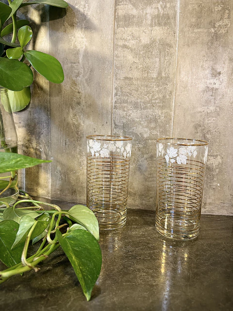 Dupla de copos para água anos 40 - raridade