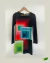 Vestido Curto Preto com Estampa Desigual - comprar online