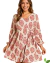Vestido Curto Bege Estampa Vermelha A.K (Novo) - comprar online