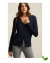 Blusa Cardigan Tricot com botoes Preto