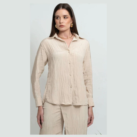 Camisa de Linho Marrom Clara Gregory