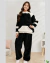 PIjama de Plush Preto e Branco