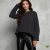 Blusinha Manga Longa Bata Transparente Preta All Side