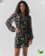 Vestido Curto Estampado Shoulder
