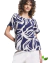 Blusinha Estampada Azul e Bege Marfinno - comprar online