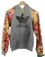 Jaqueta Blusa Moletom Cinza Com Capuz Estampa Manga Adidas
