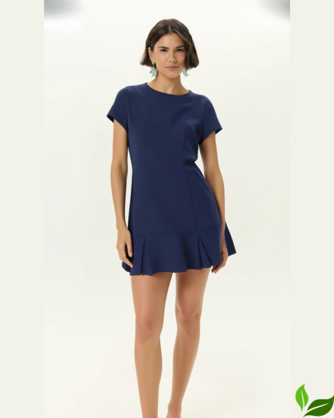 Vestido Curto Azul Marinho Maria Filo