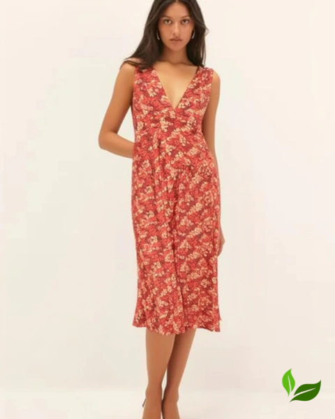 Vestido Longo Floral Vermelho Paula Hermannny