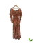 Vestido Longo Florido Salmão