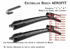 Escobillas Limpiaparabrisa Aerofit Bosch Corolla 08/17 - tienda online