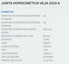 Homocinetica Skf L/rueda Fiat 128 147 Uno Duna 22/20 Estrias en internet