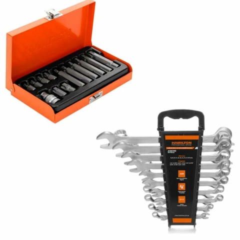 Jgo Puntas Torx Multiestria 40 Piezas + Llaves Combinadas Hamilton