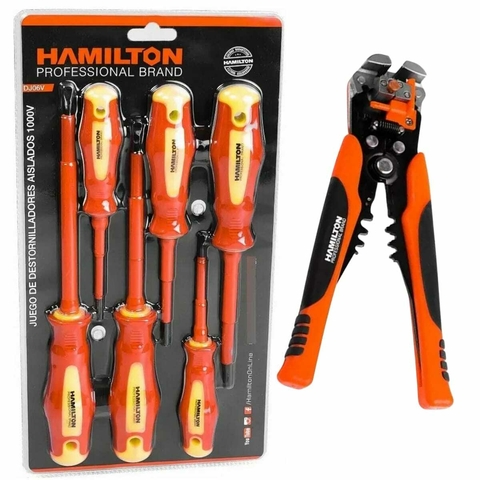 Combo Pelacables + Kit Destornilladores Aislados 6 En 1