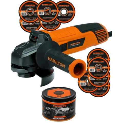 Kit Amoladora Hamilton850w 12000 Rpm C/ 50discos Abrasivos