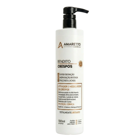 Bendito Crespos Ativador de Cachos Definição Modelador 500ml Amaretto Cosméticos