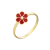 ANEL FLORZINHA VERMELHA BANHADO A OURO