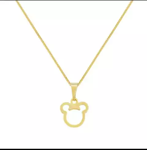 COLAR MINNIE VAZADO BANHADO A OURO