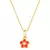 CONJUNTO COLAR E BRINCO FLORZINHA LARANJA BANHADO A OURO na internet