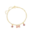 PULSEIRA LAÇO MINNIE COM PEDRAS BANHADO A OURO
