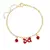 PULSEIRA LAÇO MINNIE VERMELHO COM PEDRAS BANHADO A OURO