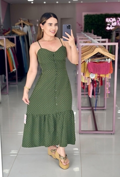 Vestido poá crepe