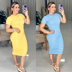 Vestido Caneladinho Listra na internet