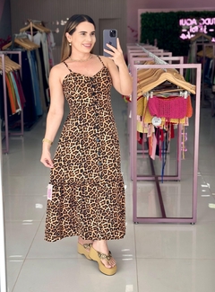 Vestido onça crepe