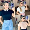 Blusa gola strass