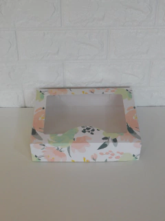 CAJA CON VISOR FLOWER 22X17X5,5 TAPA MAS BASE