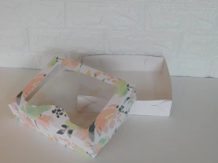 CAJA CON VISOR FLOWER 22X17X5,5 TAPA MAS BASE - comprar online