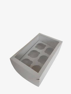 CAJA 6 CUPCAKES CON VISOR 23,5X16,5X10 - comprar online