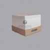 CAJA PARA TORTA DRIP BLANCA BASE MICRO+TAPA PVC 30X30X25