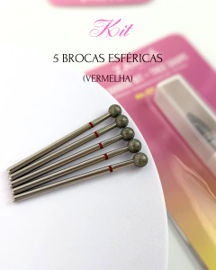 Kit 5 Brocas Esféricas Diamantada ( Remoção De Cutícula ) - Zaryá - Dhy Unhas