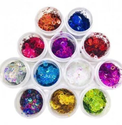 Caixa Com 12 Potes Grandes de Glitter