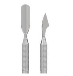 Espátula Dupla Expert 30/3 Staleks Pro em aço inox com duas pontas funcionais para manicure