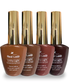 Esmaltes Em Gel Real Love Coleção Marrom - Dhy Unhas
