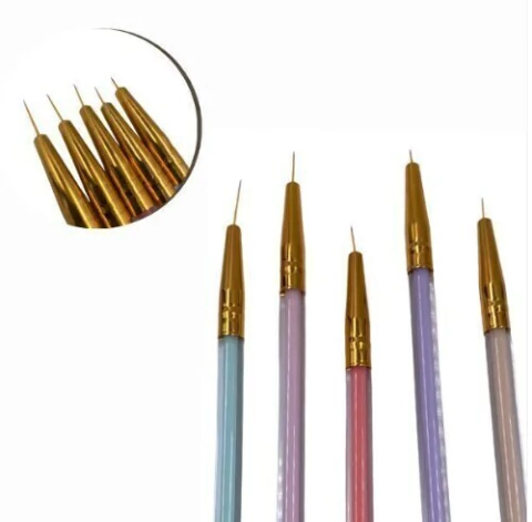 Kit c/5 Pincéis Filetes Candy Colors