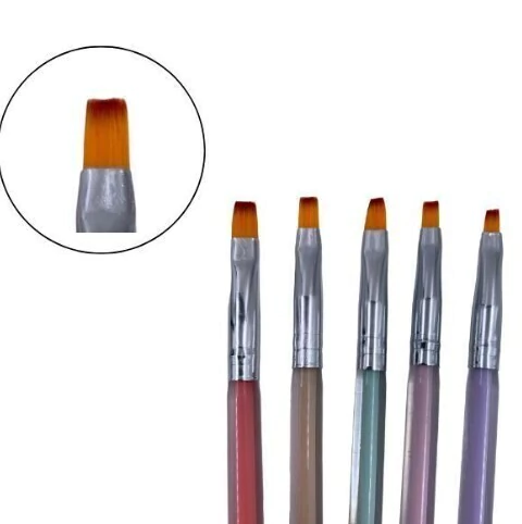 Kit c/5 Pincéis Quadrados Candy Colors