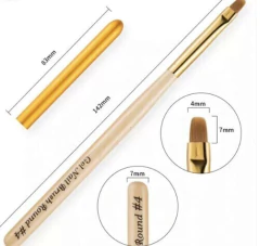 Pincel Dourado Para Gel Com Tampa