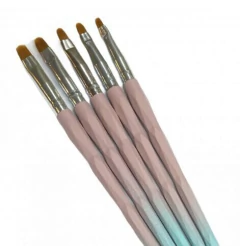 Kit 5 Pincéis Cabo Cristal