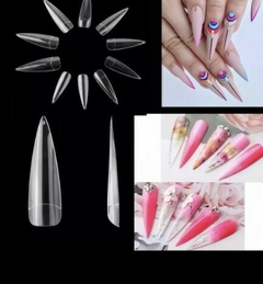 Caixa Gold Tips Stiletto Extra Longa