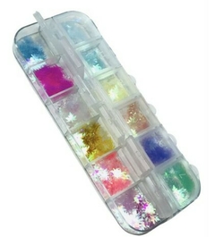 Caixa de decoração Folhas de outono furta-cor transparente - Dhy Unhas