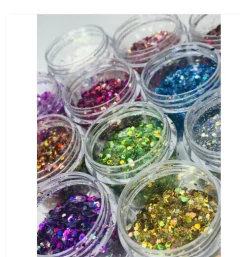Caixa Com 12 Potes Grandes de Glitter na internet